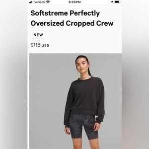 Lululemon Softstreme Perfectly Oversized Cropped Crew